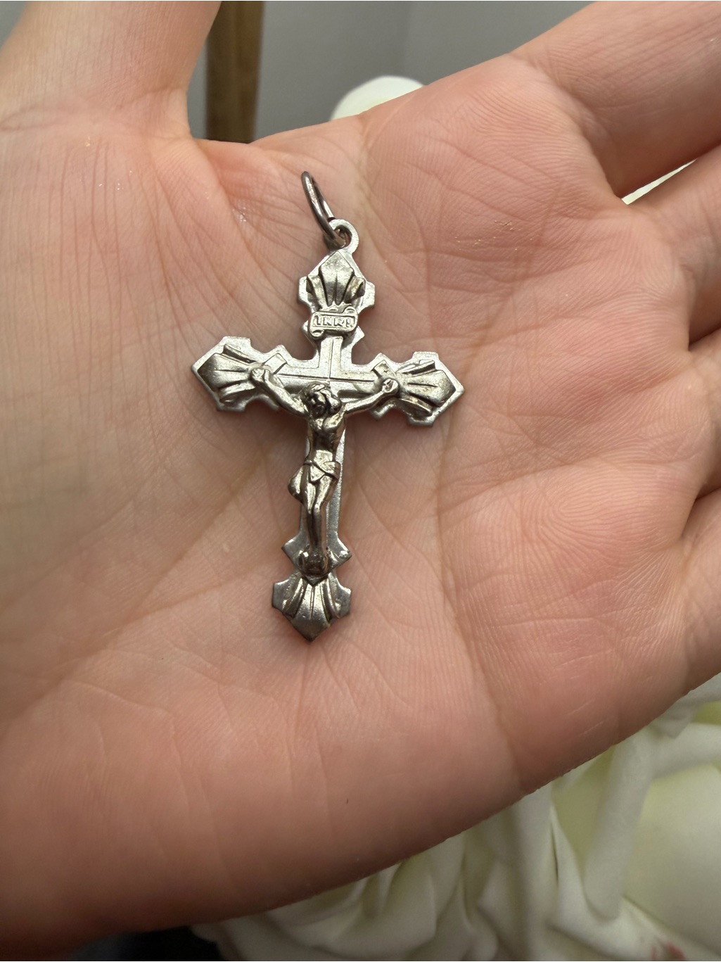 Silver Tone Crucifix Pendant  Silver